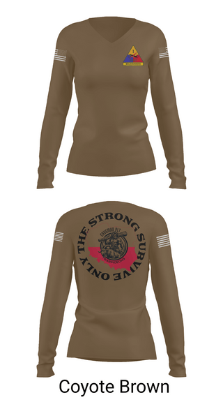 Womens Long Sleeve Vneck Shirt, 261st BSC CAVEMAN PLT, , Teamtime, Team time, sublimation, custom sports apparel, team uniforms, spirit wear, spiritwear, sports uniforms, custom shirts, team store, custom team store, fundraiser sports, apparel fundraiser