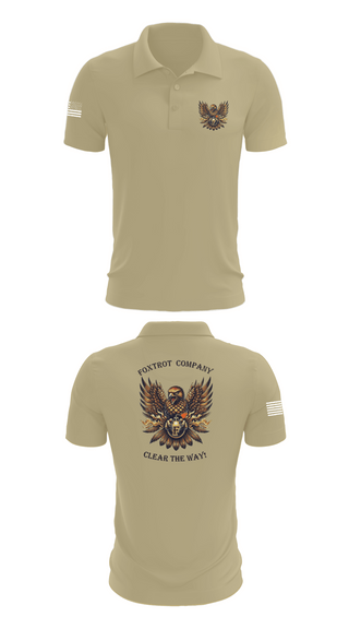 Short Sleeve Performance Polo, Foxtrot Company, 832nd OD BN, Army, Teamtime, Team time, sublimation, custom sports apparel, team uniforms, spirit wear, spiritwear, sports uniforms, custom shirts, team store, custom team store, fundraiser sports, apparel fundraiser