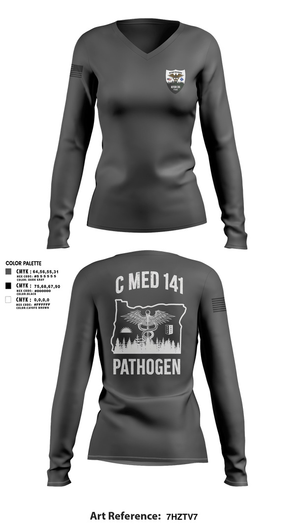 Womens Long Sleeve Vneck Shirt, C Med, National Guard, Teamtime, Team time, sublimation, custom sports apparel, team uniforms, spirit wear, spiritwear, sports uniforms, custom shirts, team store, custom team store, fundraiser sports, apparel fundraiser