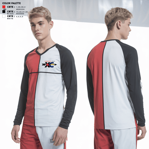 Womens Long Sleeve Vneck Shirt, Forreston High School Track and Field, Track & Field, Teamtime, Team time, sublimation, custom sports apparel, team uniforms, spirit wear, spiritwear, sports uniforms, custom shirts, team store, custom team store, fundraiser sports, apparel fundraiser