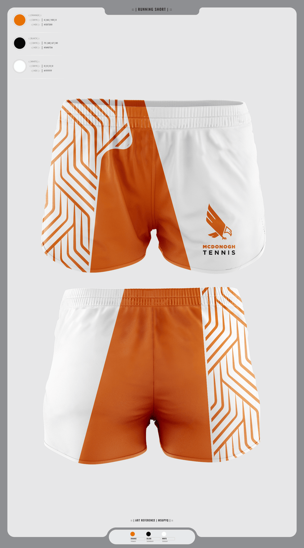 Womens Shorts, Mcdonogh Boys Tennis, Tennis, Teamtime, Team time, sublimation, custom sports apparel, team uniforms, spirit wear, spiritwear, sports uniforms, custom shirts, team store, custom team store, fundraiser sports, apparel fundraiser