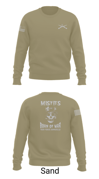 Crew Neck Sweatshirt, 4th platoon misfits, Army, Teamtime, Team time, sublimation, custom sports apparel, team uniforms, spirit wear, spiritwear, sports uniforms, custom shirts, team store, custom team store, fundraiser sports, apparel fundraiser
