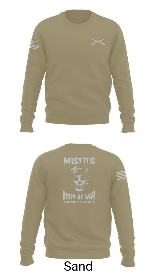 Crew Neck Sweatshirt, 4th platoon misfits, Army, Teamtime, Team time, sublimation, custom sports apparel, team uniforms, spirit wear, spiritwear, sports uniforms, custom shirts, team store, custom team store, fundraiser sports, apparel fundraiser