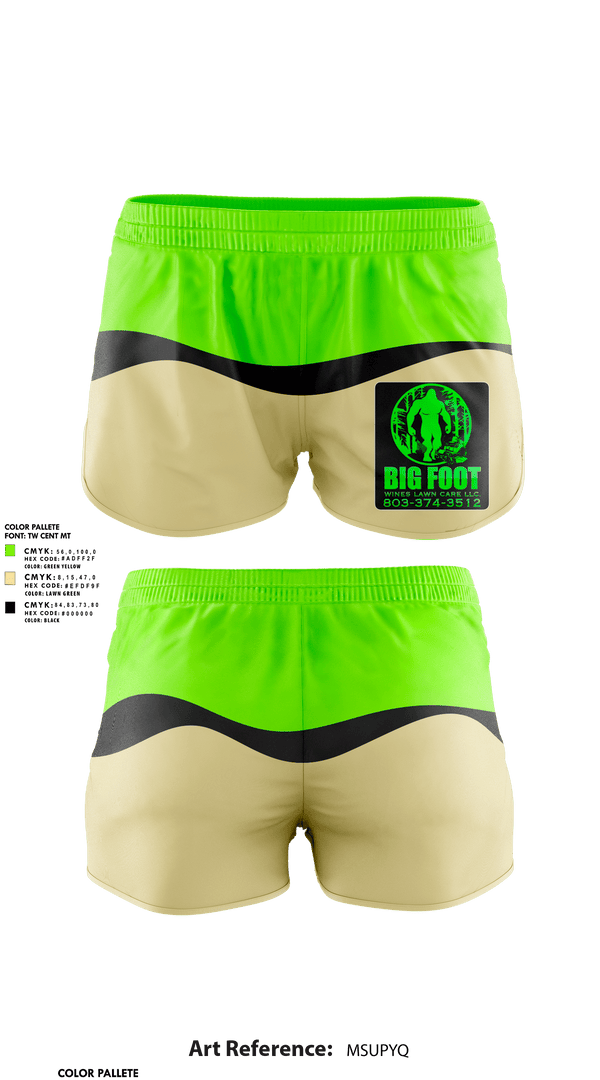 Womens Shorts, Bigfoot Wines Lawn Care LLC, , Teamtime, Team time, sublimation, custom sports apparel, team uniforms, spirit wear, spiritwear, sports uniforms, custom shirts, team store, custom team store, fundraiser sports, apparel fundraiser