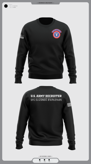 Crew Neck Sweatshirt, Recruiting, Army, Teamtime, Team time, sublimation, custom sports apparel, team uniforms, spirit wear, spiritwear, sports uniforms, custom shirts, team store, custom team store, fundraiser sports, apparel fundraiser