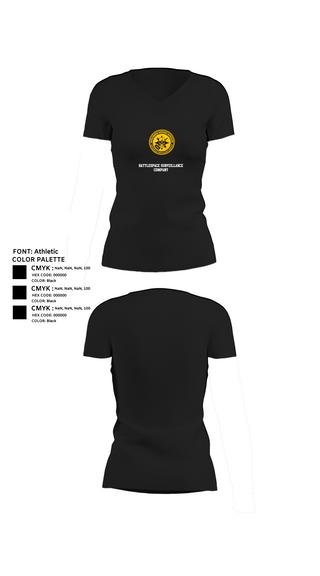 Womens Short Sleeve Vneck Shirt, Battlespace Surveillance Company, , Teamtime, Team time, sublimation, custom sports apparel, team uniforms, spirit wear, spiritwear, sports uniforms, custom shirts, team store, custom team store, fundraiser sports, apparel fundraiser