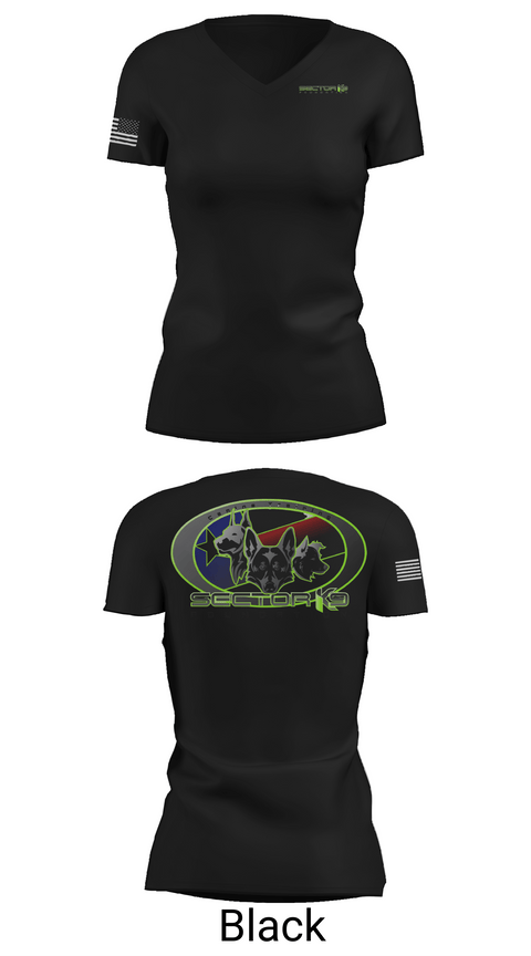 Womens Short Sleeve Vneck Shirt, Sector K9 Foundation, , Teamtime, Team time, sublimation, custom sports apparel, team uniforms, spirit wear, spiritwear, sports uniforms, custom shirts, team store, custom team store, fundraiser sports, apparel fundraiser