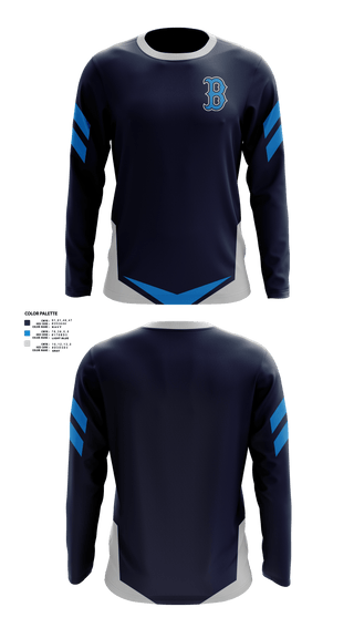 Long Sleeve Performance Shirt, Beacon Bluedemons, Baseball, Teamtime, Team time, sublimation, custom sports apparel, team uniforms, spirit wear, spiritwear, sports uniforms, custom shirts, team store, custom team store, fundraiser sports, apparel fundraiser