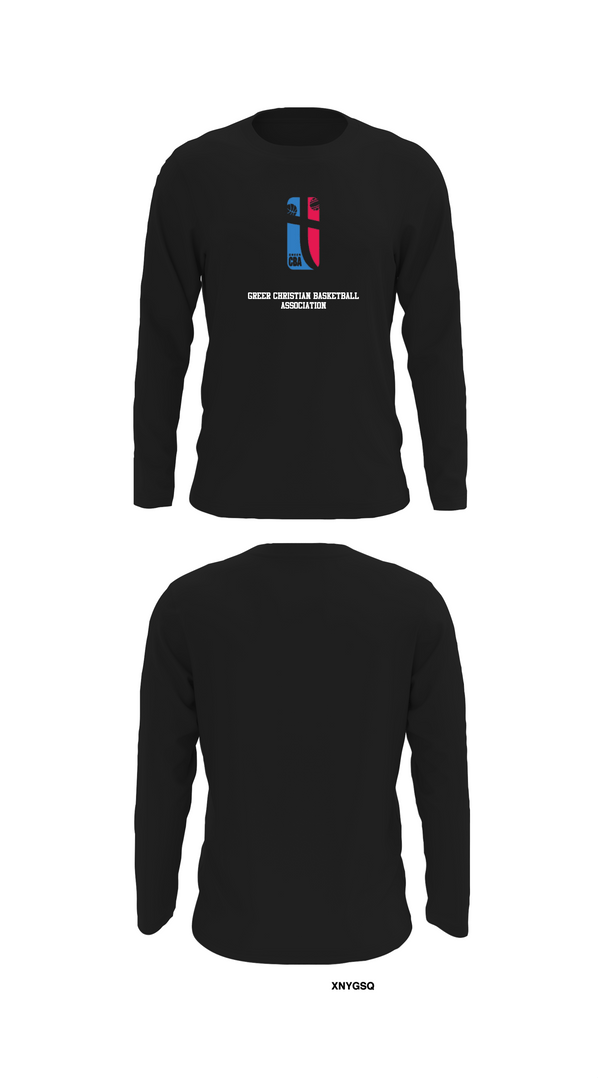 Long Sleeve Performance Shirt, Greer Christian Basketball Association, Men's Basketball, Teamtime, Team time, sublimation, custom sports apparel, team uniforms, spirit wear, spiritwear, sports uniforms, custom shirts, team store, custom team store, fundraiser sports, apparel fundraiser