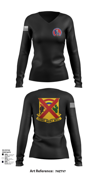 Womens Long Sleeve Vneck Shirt, Charley troop 2-108 CAV, , Teamtime, Team time, sublimation, custom sports apparel, team uniforms, spirit wear, spiritwear, sports uniforms, custom shirts, team store, custom team store, fundraiser sports, apparel fundraiser