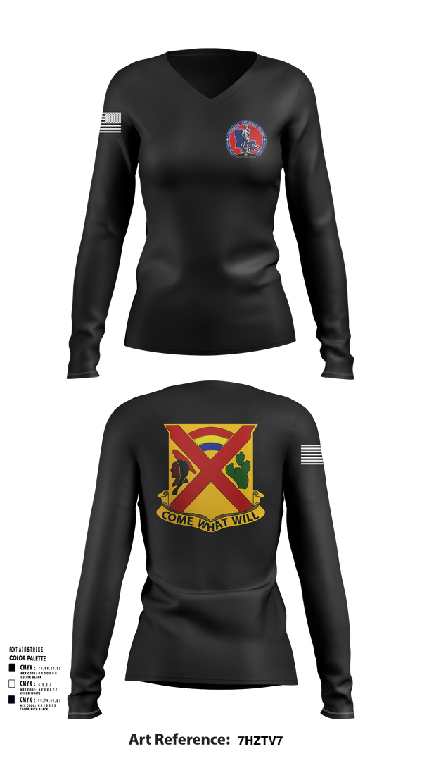 Womens Long Sleeve Vneck Shirt, Charley troop 2-108 CAV, , Teamtime, Team time, sublimation, custom sports apparel, team uniforms, spirit wear, spiritwear, sports uniforms, custom shirts, team store, custom team store, fundraiser sports, apparel fundraiser