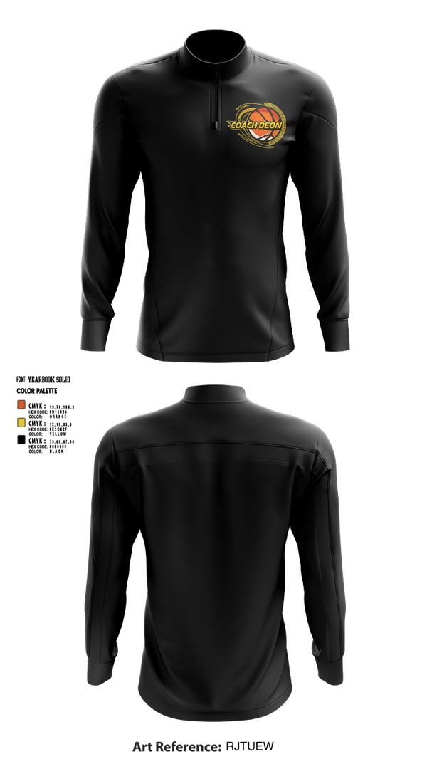Quarter Zip Jacket, Coach Deon Fundamental Youth Basketball Training, Men's Basketball, Teamtime, Team time, sublimation, custom sports apparel, team uniforms, spirit wear, spiritwear, sports uniforms, custom shirts, team store, custom team store, fundraiser sports, apparel fundraiser