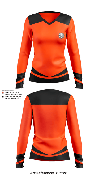 Womens Long Sleeve Vneck Shirt, Monarcas, Field Hockey, Teamtime, Team time, sublimation, custom sports apparel, team uniforms, spirit wear, spiritwear, sports uniforms, custom shirts, team store, custom team store, fundraiser sports, apparel fundraiser