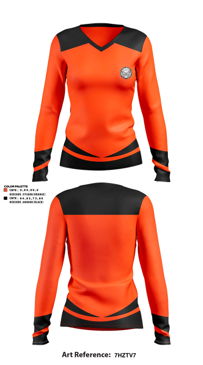 Monarcas 70068879 Women's Long Sleeve V-neck Shirt - 2