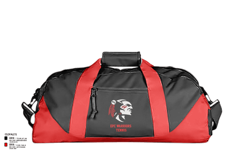Duffle Bag, EPC Warriors Tennis, Tennis, Teamtime, Team time, sublimation, custom sports apparel, team uniforms, spirit wear, spiritwear, sports uniforms, custom shirts, team store, custom team store, fundraiser sports, apparel fundraiser