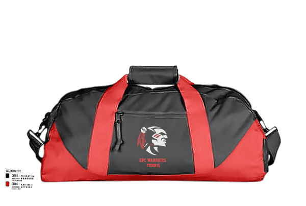 Duffle Bag, EPC Warriors Tennis, Tennis, Teamtime, Team time, sublimation, custom sports apparel, team uniforms, spirit wear, spiritwear, sports uniforms, custom shirts, team store, custom team store, fundraiser sports, apparel fundraiser
