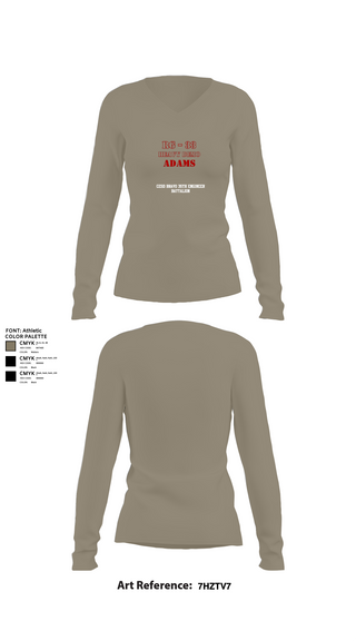 Womens Long Sleeve Vneck Shirt, CESD Bravo 35th Engineer Battalion, , Teamtime, Team time, sublimation, custom sports apparel, team uniforms, spirit wear, spiritwear, sports uniforms, custom shirts, team store, custom team store, fundraiser sports, apparel fundraiser