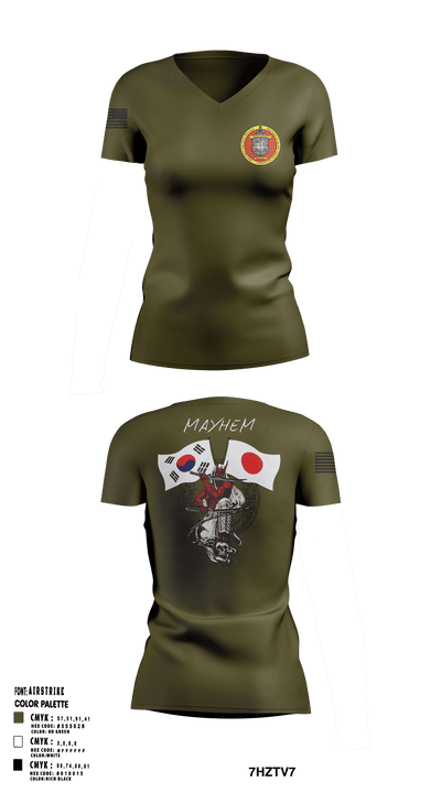 3/11 Mayhem 49305412 Women's Short Sleeve V-neck Shirt - 102