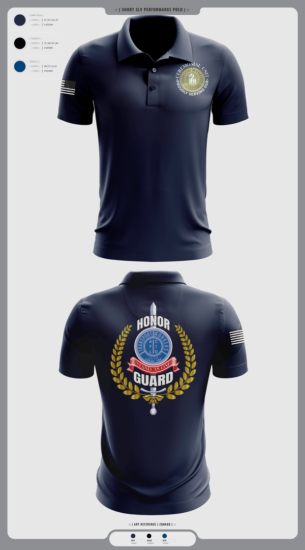 Short Sleeve Performance Polo, Twu Local 100 Ceremonial Unit & Honor Guard, , Teamtime, Team time, sublimation, custom sports apparel, team uniforms, spirit wear, spiritwear, sports uniforms, custom shirts, team store, custom team store, fundraiser sports, apparel fundraiser