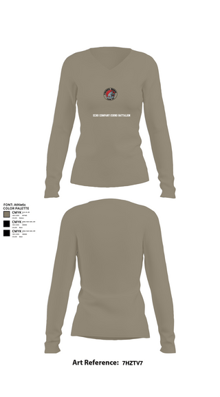Womens Long Sleeve Vneck Shirt, Echo Company 232nd battalion, Army, Teamtime, Team time, sublimation, custom sports apparel, team uniforms, spirit wear, spiritwear, sports uniforms, custom shirts, team store, custom team store, fundraiser sports, apparel fundraiser
