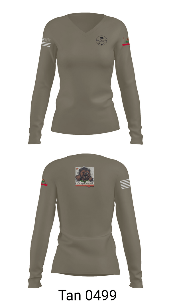 Womens Long Sleeve Vneck Shirt, 1106th TASMG, , Teamtime, Team time, sublimation, custom sports apparel, team uniforms, spirit wear, spiritwear, sports uniforms, custom shirts, team store, custom team store, fundraiser sports, apparel fundraiser