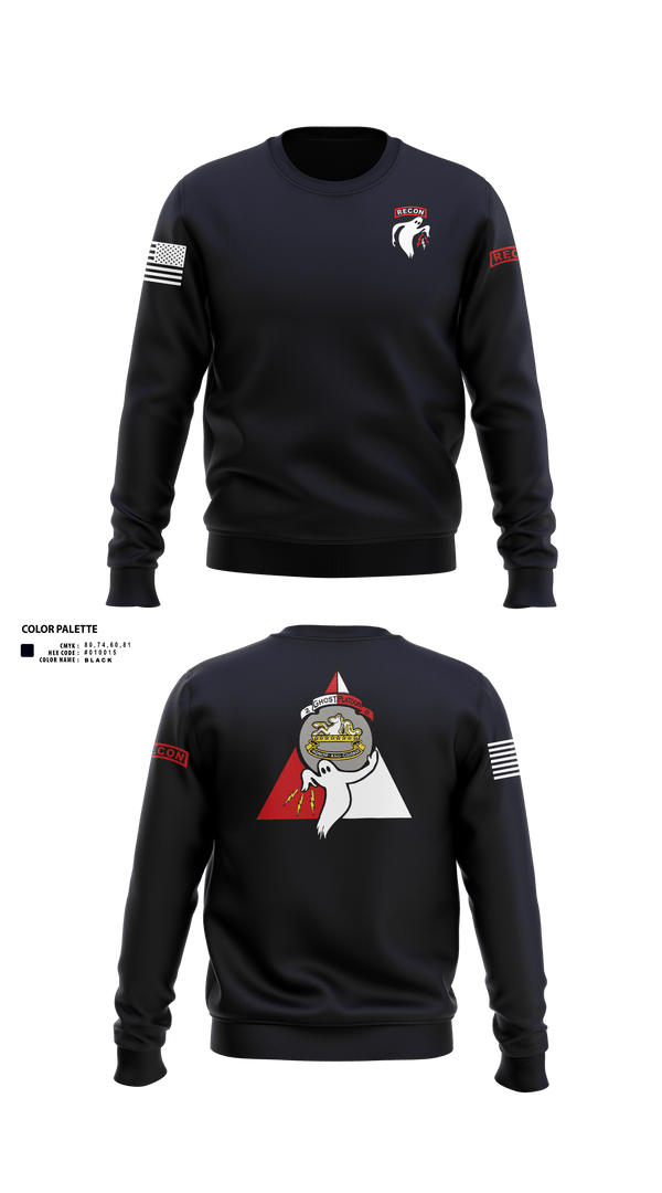 Crew Neck Sweatshirt, Ghost Platoon, HHC, 2-8 CAV, 1ABCT, 1CD, , Teamtime, Team time, sublimation, custom sports apparel, team uniforms, spirit wear, spiritwear, sports uniforms, custom shirts, team store, custom team store, fundraiser sports, apparel fundraiser