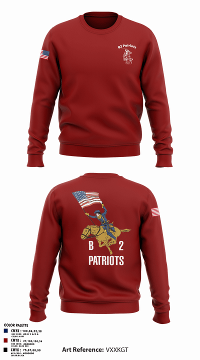 B2 Patriots no C flag Crew Neck Sweatshirt - 2