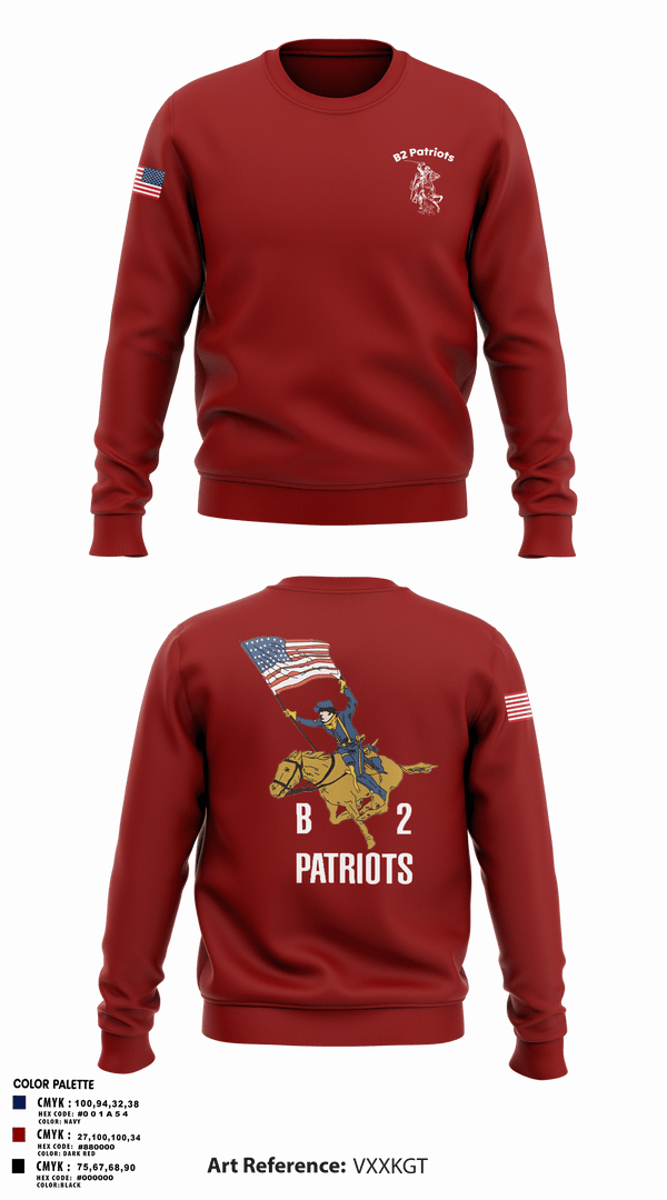 Crew Neck Sweatshirt, B2 Patriots sports, Army, Teamtime, Team time, sublimation, custom sports apparel, team uniforms, spirit wear, spiritwear, sports uniforms, custom shirts, team store, custom team store, fundraiser sports, apparel fundraiser