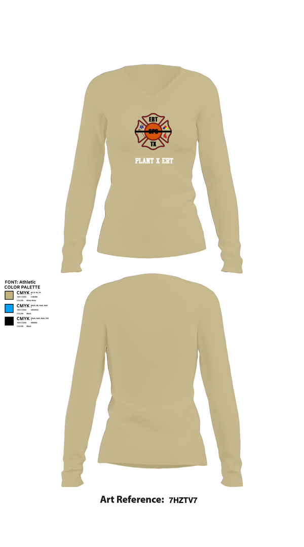 Womens Long Sleeve Vneck Shirt, Plant X ERT, , Teamtime, Team time, sublimation, custom sports apparel, team uniforms, spirit wear, spiritwear, sports uniforms, custom shirts, team store, custom team store, fundraiser sports, apparel fundraiser