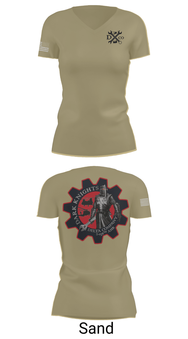 Womens Short Sleeve Vneck Shirt, D Co. 2-158th AHB, , Teamtime, Team time, sublimation, custom sports apparel, team uniforms, spirit wear, spiritwear, sports uniforms, custom shirts, team store, custom team store, fundraiser sports, apparel fundraiser