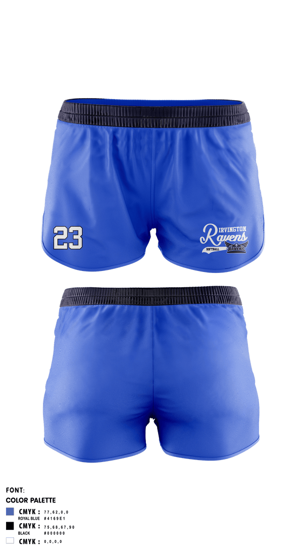 Womens Shorts, Irvington Preparatory Academy Softball, Softball, Teamtime, Team time, sublimation, custom sports apparel, team uniforms, spirit wear, spiritwear, sports uniforms, custom shirts, team store, custom team store, fundraiser sports, apparel fundraiser