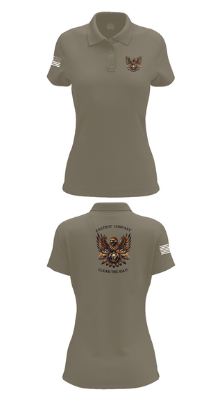 Womens Short Sleeve Performance Polo, Foxtrot Company, 832nd OD BN, Army, Teamtime, Team time, sublimation, custom sports apparel, team uniforms, spirit wear, spiritwear, sports uniforms, custom shirts, team store, custom team store, fundraiser sports, apparel fundraiser