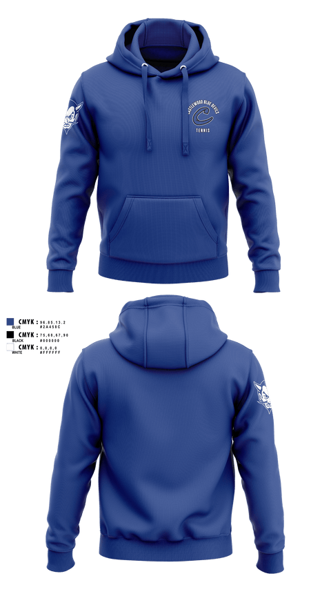 Hoodie, Castlewood Blue Devils, Tennis, Teamtime, Team time, sublimation, custom sports apparel, team uniforms, spirit wear, spiritwear, sports uniforms, custom shirts, team store, custom team store, fundraiser sports, apparel fundraiser