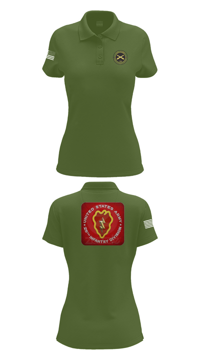 25th infantry division C-Btry 1/8 FA 8241745 Women's Short Sleeve Performance Polo  - 55