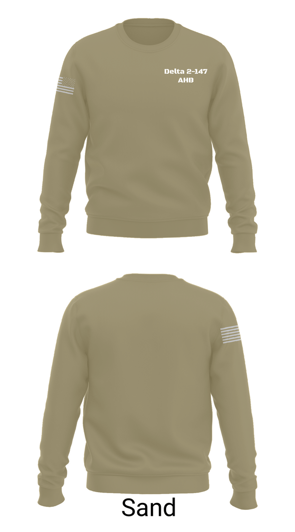 Crew Neck Sweatshirt, Delta 2-147 AHB, Army, Teamtime, Team time, sublimation, custom sports apparel, team uniforms, spirit wear, spiritwear, sports uniforms, custom shirts, team store, custom team store, fundraiser sports, apparel fundraiser
