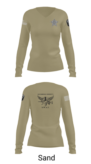 Womens Long Sleeve Vneck Shirt, Rockbridge County SWAT, , Teamtime, Team time, sublimation, custom sports apparel, team uniforms, spirit wear, spiritwear, sports uniforms, custom shirts, team store, custom team store, fundraiser sports, apparel fundraiser