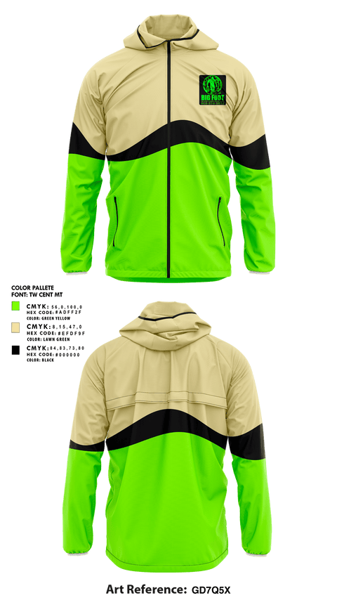 Windbreaker, Bigfoot Wines Lawn Care LLC, , Teamtime, Team time, sublimation, custom sports apparel, team uniforms, spirit wear, spiritwear, sports uniforms, custom shirts, team store, custom team store, fundraiser sports, apparel fundraiser