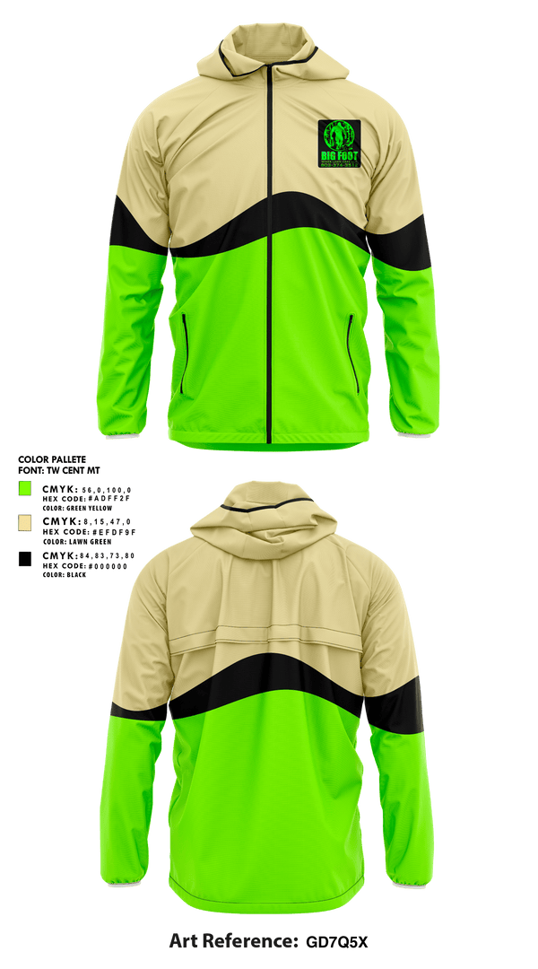 Windbreaker, Bigfoot Wines Lawn Care LLC, , Teamtime, Team time, sublimation, custom sports apparel, team uniforms, spirit wear, spiritwear, sports uniforms, custom shirts, team store, custom team store, fundraiser sports, apparel fundraiser