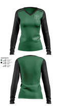 New Milford High School Tennis 89229901 Women's Long Sleeve V-neck Shirt - 1