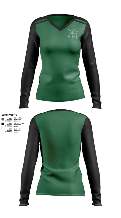 New Milford High School Tennis 89229901 Women's Long Sleeve V-neck Shirt - 1