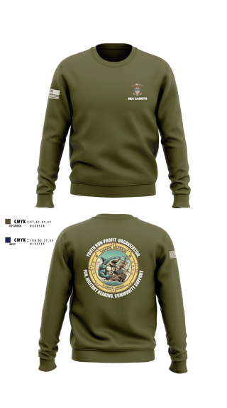 Crew Neck Sweatshirt, US Naval Sea Cadets Shark Division, , Teamtime, Team time, sublimation, custom sports apparel, team uniforms, spirit wear, spiritwear, sports uniforms, custom shirts, team store, custom team store, fundraiser sports, apparel fundraiser
