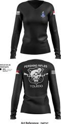 Pershing Rifles Troop L-1 10347059 Women's Long Sleeve V-neck Shirt - 152