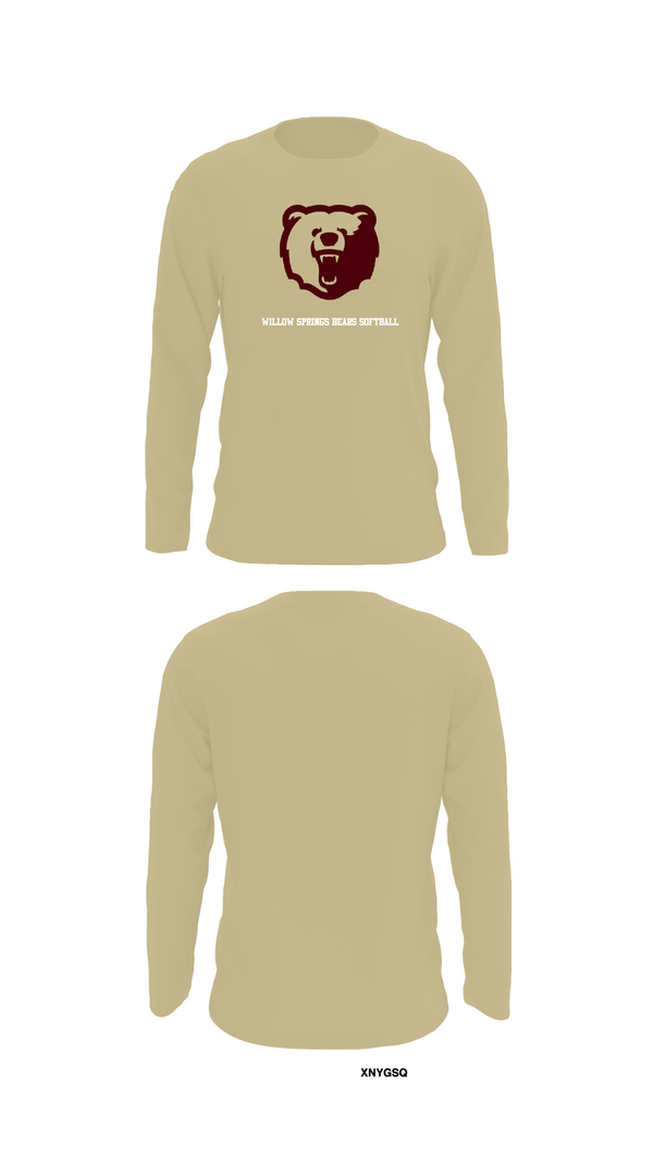 Long Sleeve Performance Shirt, Willow Springs Bears Softball, Softball, Teamtime, Team time, sublimation, custom sports apparel, team uniforms, spirit wear, spiritwear, sports uniforms, custom shirts, team store, custom team store, fundraiser sports, apparel fundraiser