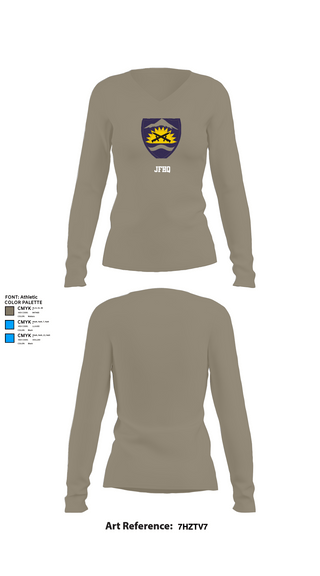 Womens Long Sleeve Vneck Shirt, JFHQ, Army, Teamtime, Team time, sublimation, custom sports apparel, team uniforms, spirit wear, spiritwear, sports uniforms, custom shirts, team store, custom team store, fundraiser sports, apparel fundraiser