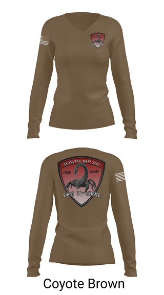 Womens Long Sleeve Vneck Shirt, 978th Military Police Company, , Teamtime, Team time, sublimation, custom sports apparel, team uniforms, spirit wear, spiritwear, sports uniforms, custom shirts, team store, custom team store, fundraiser sports, apparel fundraiser