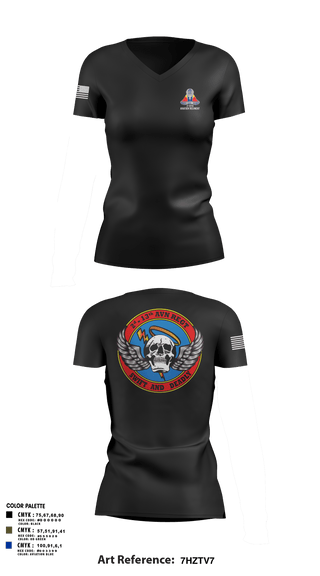 Womens Short Sleeve Vneck Shirt, A Co, 2-13th Aviation Regiment, , Teamtime, Team time, sublimation, custom sports apparel, team uniforms, spirit wear, spiritwear, sports uniforms, custom shirts, team store, custom team store, fundraiser sports, apparel fundraiser
