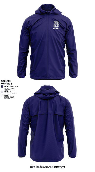 Burrillville High School Broncos Baseball 5359467 Windbreaker - 1