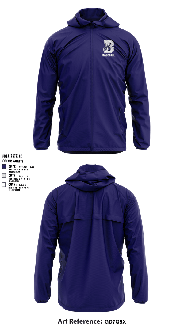 Windbreaker, Burrillville High School Broncos Baseball, Baseball, Teamtime, Team time, sublimation, custom sports apparel, team uniforms, spirit wear, spiritwear, sports uniforms, custom shirts, team store, custom team store, fundraiser sports, apparel fundraiser