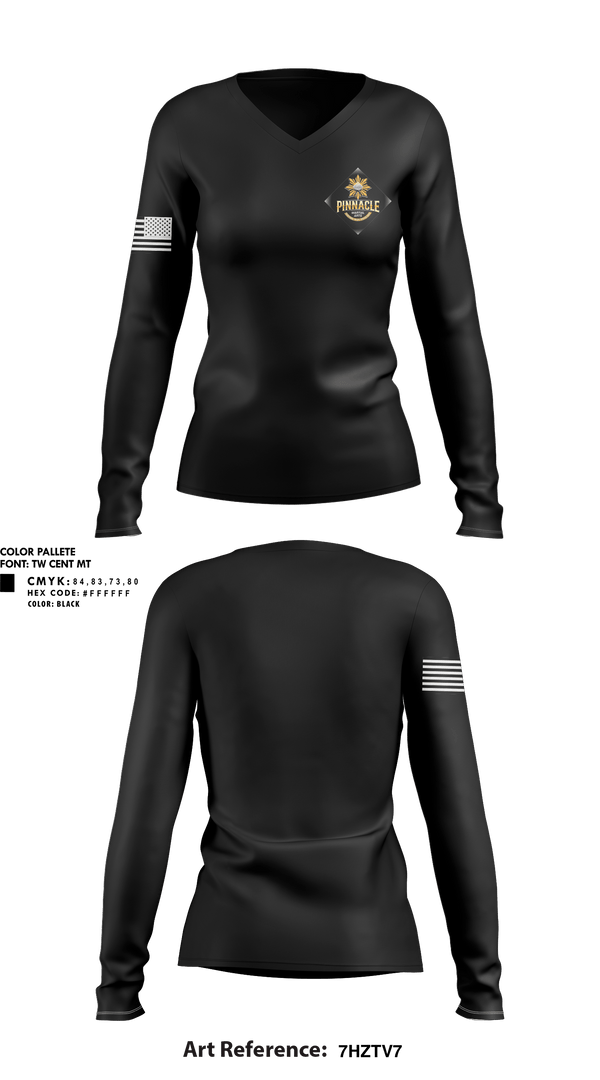 Womens Long Sleeve Vneck Shirt, Pinnacle Martial Arts, , Teamtime, Team time, sublimation, custom sports apparel, team uniforms, spirit wear, spiritwear, sports uniforms, custom shirts, team store, custom team store, fundraiser sports, apparel fundraiser