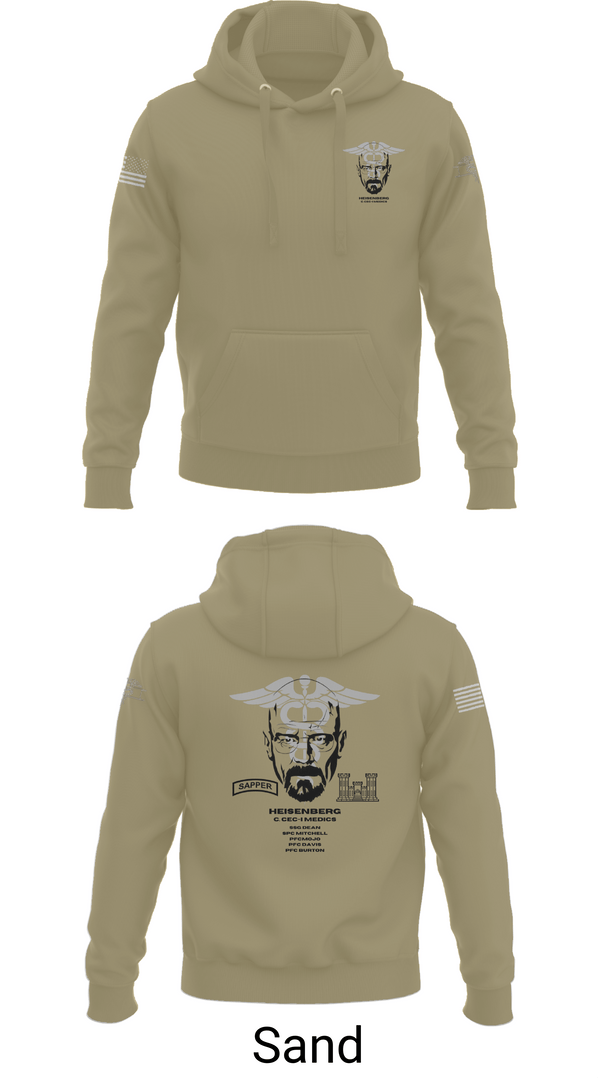 Hoodie, Heisenberg’s, Army, Teamtime, Team time, sublimation, custom sports apparel, team uniforms, spirit wear, spiritwear, sports uniforms, custom shirts, team store, custom team store, fundraiser sports, apparel fundraiser